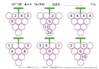 【無料プリント】ぶどう算 初級 No.006｜小学生向け算数パズル