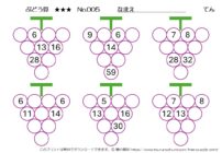 【無料プリント】ぶどう算 上級 No.005｜小学生向け算数パズル