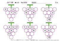 【無料プリント】ぶどう算 初級 No.009｜小学生向け算数パズル