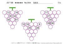 【無料プリント】ぶどう算 達人 No.004｜小学生向け算数パズル