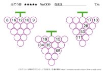 【無料プリント】ぶどう算 達人 No.009｜小学生向け算数パズル